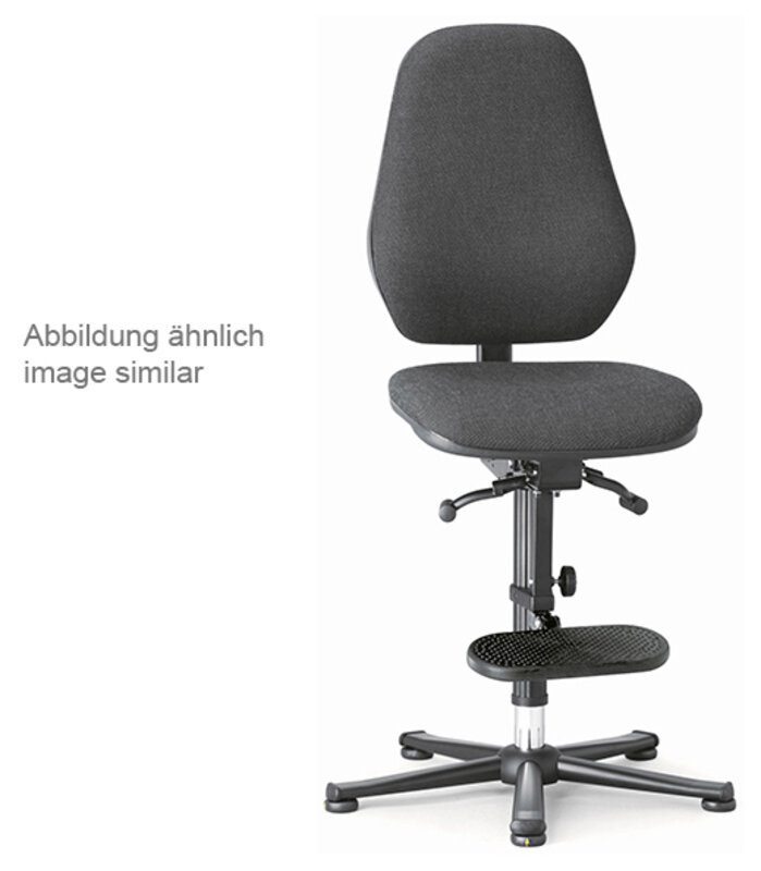 ESD chair BASIC 3, glider/access aid, synchronous technology and weight regulation, fabric Duotec grey, backrest 530 mm