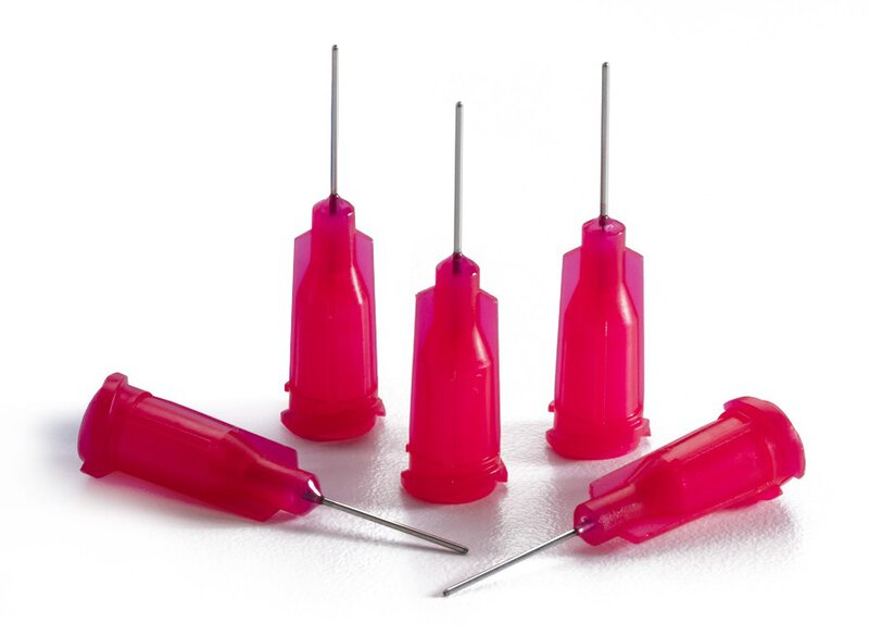 Aiguille de dosage, biseautée, 0,5", rouge