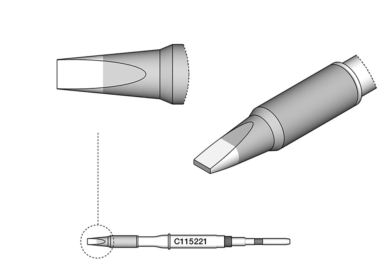 Grot lutowniczy w kształcie dłuta 1,3 x 0,3 mm #zoom-2