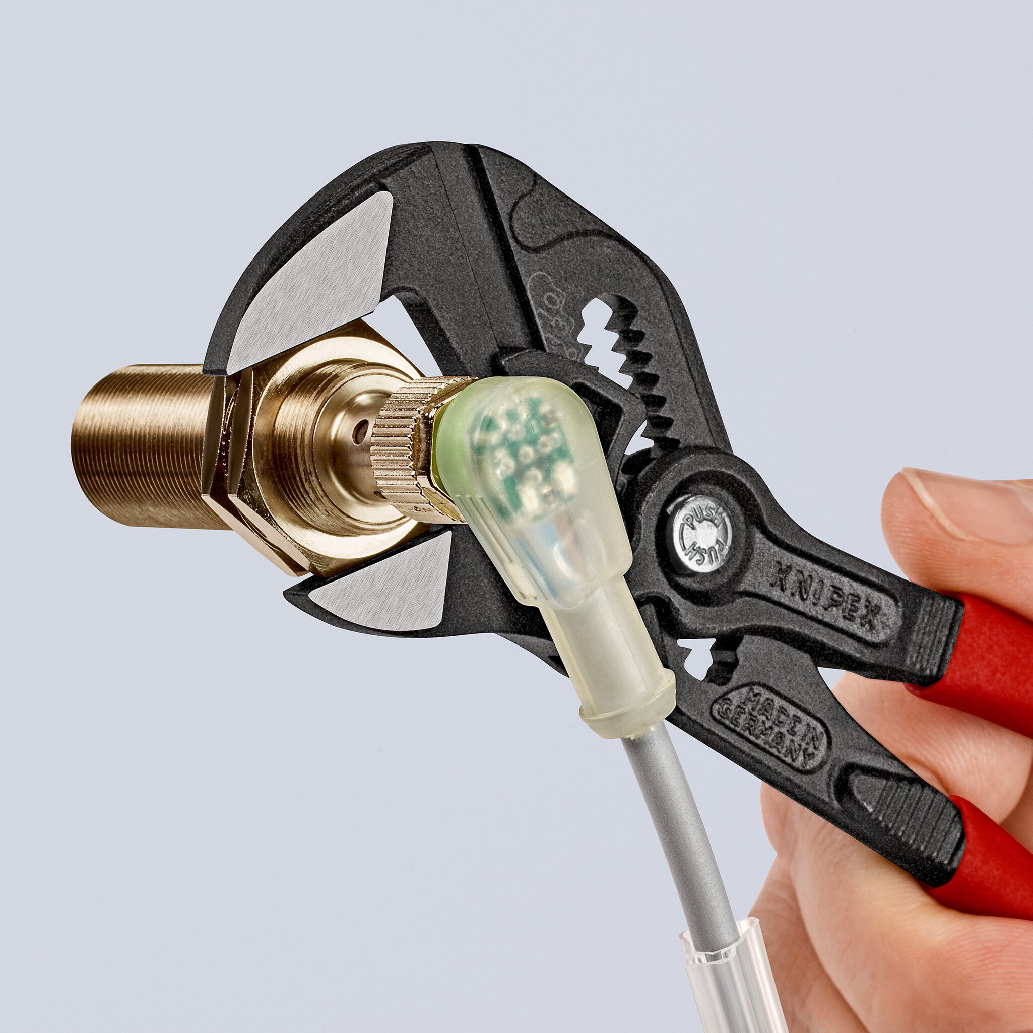 Pliers wrench Pliers and wrench in one tool with plastic coating, gray, atramentized, 180 mm (SB card/blister) #zoom-3
