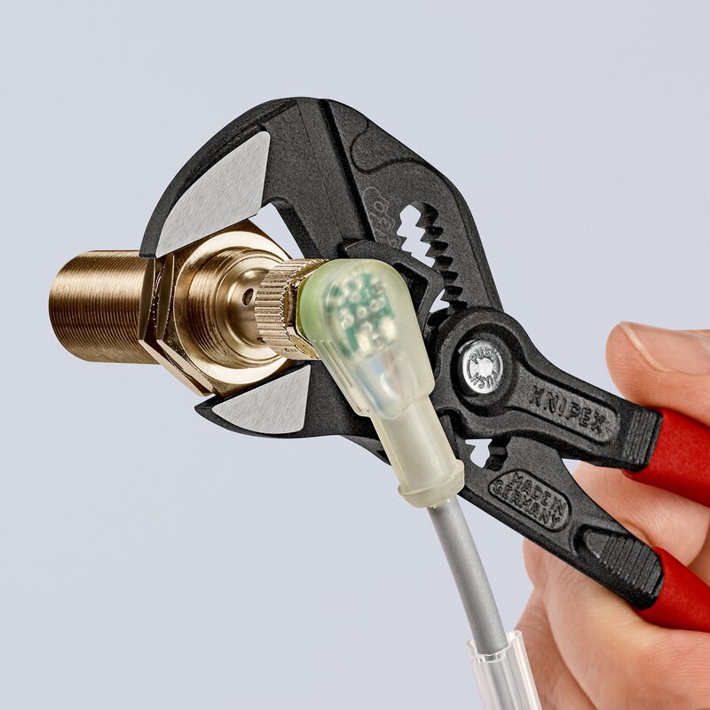 Pliers wrench Pliers and wrench in one tool with plastic coating, gray, atramentized, 180 mm (SB card/blister) #3