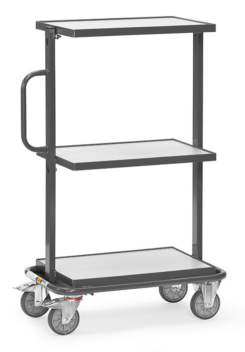 ESD-Beistellwagen, Tragkraft 200kg, mit 3 Böden aus Holz, 605x405mm #zoom-1