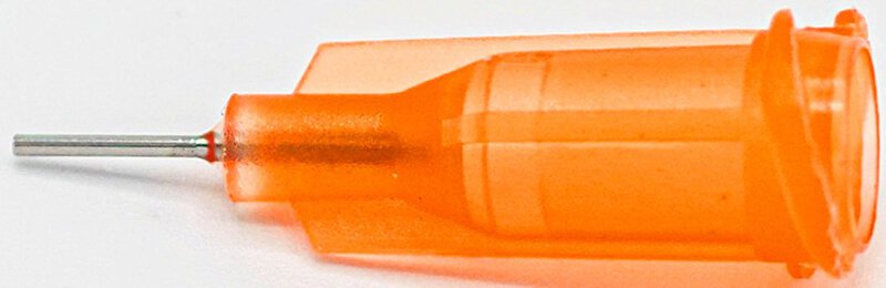 Dosiernadel 0,25", gerade, Gauge 23, orange, spitzenform gerade