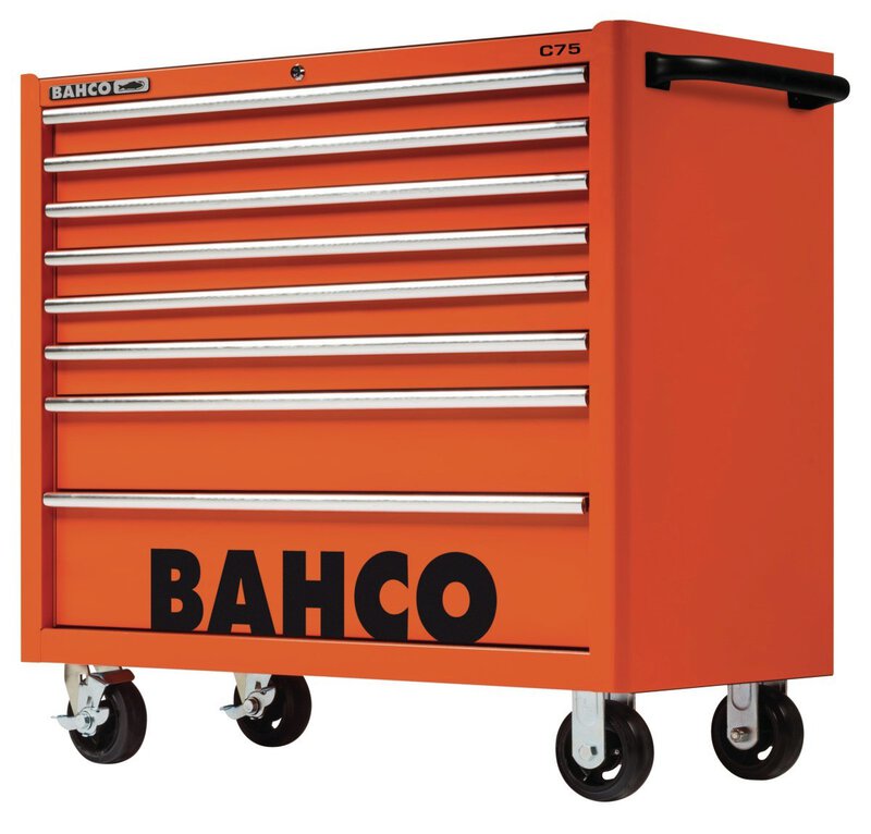 Classic series C75 40" workshop trolley with 8 drawers, blue, 986 mm × 501 mm × 1100 mm #1
