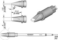 Soldering tip R245, chisel, 1.5 x 4 mm, R245001 #thumbnail-1