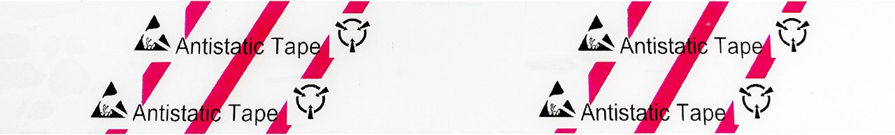 ESD-kleefband met ESD-waarschuwingssymbool, transparant/rood, 24 mm, 36 m #zoom-3