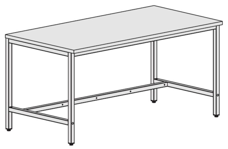 ESD Work table Basic, ESD hard laminate, manually adjustable, grey, 1200x800 mm