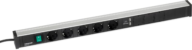 Barre d'énergie 683 mm, 5 prises + interrupteur + 2xUSB #1