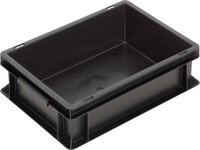 ESD Behälter New Box NB MC, Muschelgriffe, schwarz, 400 x 300 x 120mm #thumbnail-1