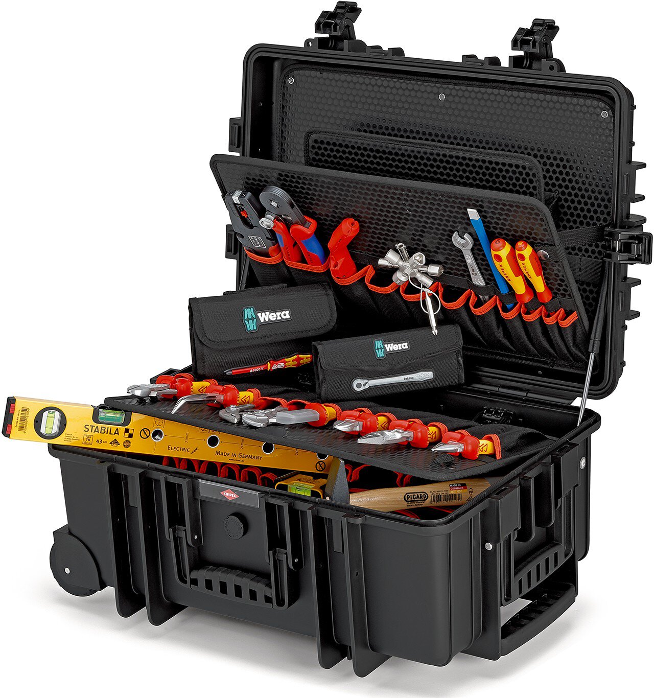 Werkzeugkoffer "Robust45 Move" Elektro, 63-teilig, mit integrierten Rollen und Teleskopgriff #zoom-2