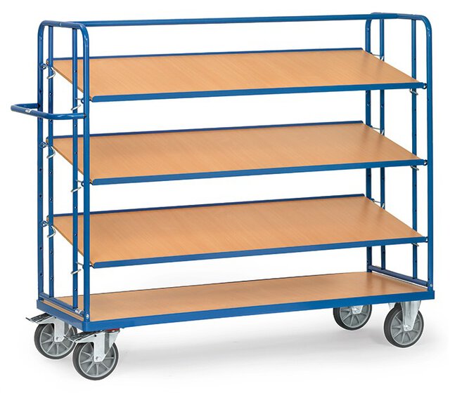 Wózek z 4 półkami Powierzchnia załadunku 1650 x 610 mm 