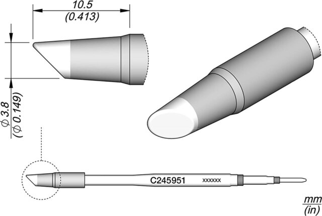 Lötspitze abgeschrägt, D: 3,8 mm, C245951