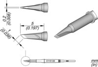Lötspitze messerförmig, 1 x 0,2 mm, C115120 #thumbnail-1