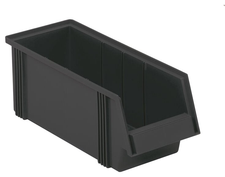 ESD visual storage box, 186x500x182 mm, black #zoom-1