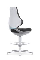 Chaise de travail ESD TEXON 3 pour salles blanches, avec patins et repose-pieds, Skintec noir #thumbnail-3