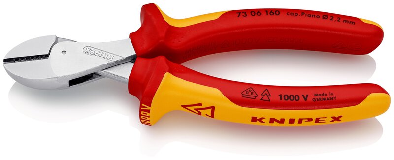 X-Cut® Kompakt-Seitenschneider hochübersetzt, isoliert, mit Mehrkomponenten-Hüllen, VDE-geprüft, verchromt, 160 mm (SB-Karte/Blister) #1
