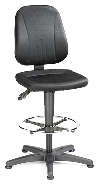 Arbeitsstuhl Unitec 3, mit Gleiter und Fußring, Stoffpolster schwarz #zoom-1