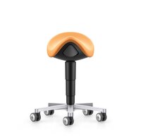 Cleanroom saddle stool, with castors, imitation leather Magic apricot #thumbnail-2