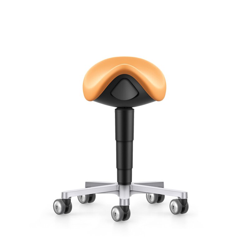 Cleanroom saddle stool, with castors, imitation leather Magic apricot #2