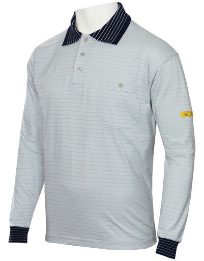 Polo ESD CONDUCTEX hommes, gris/bleu, poche de poitrine, 2XL #zoom-1