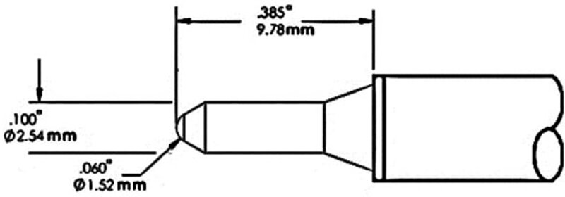 Soldering tip for device series MX series 700/412 °C, with integrated heating