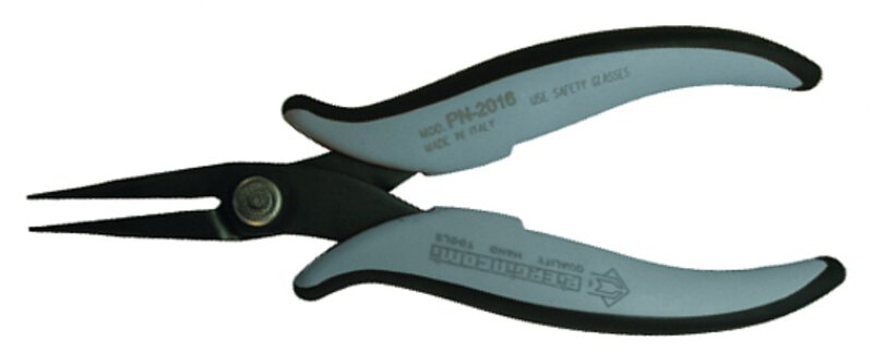 Pinza a naso lungo ESD, lunga/arrotondata, 160 mm