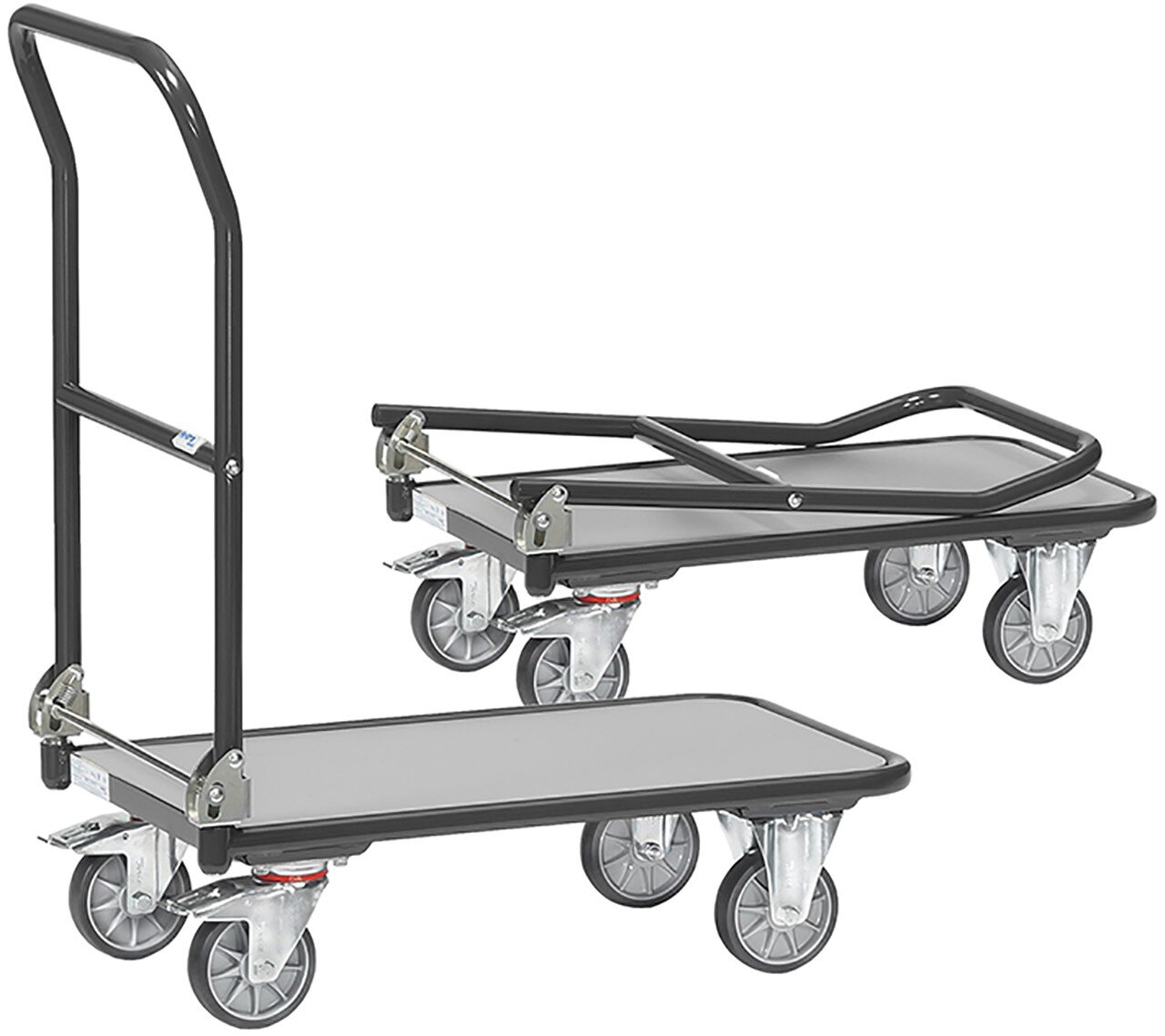 Chariot pliable "GREY EDITION", charge max. 250kg , barre de poussée pliable, 720x450mm #zoom-2