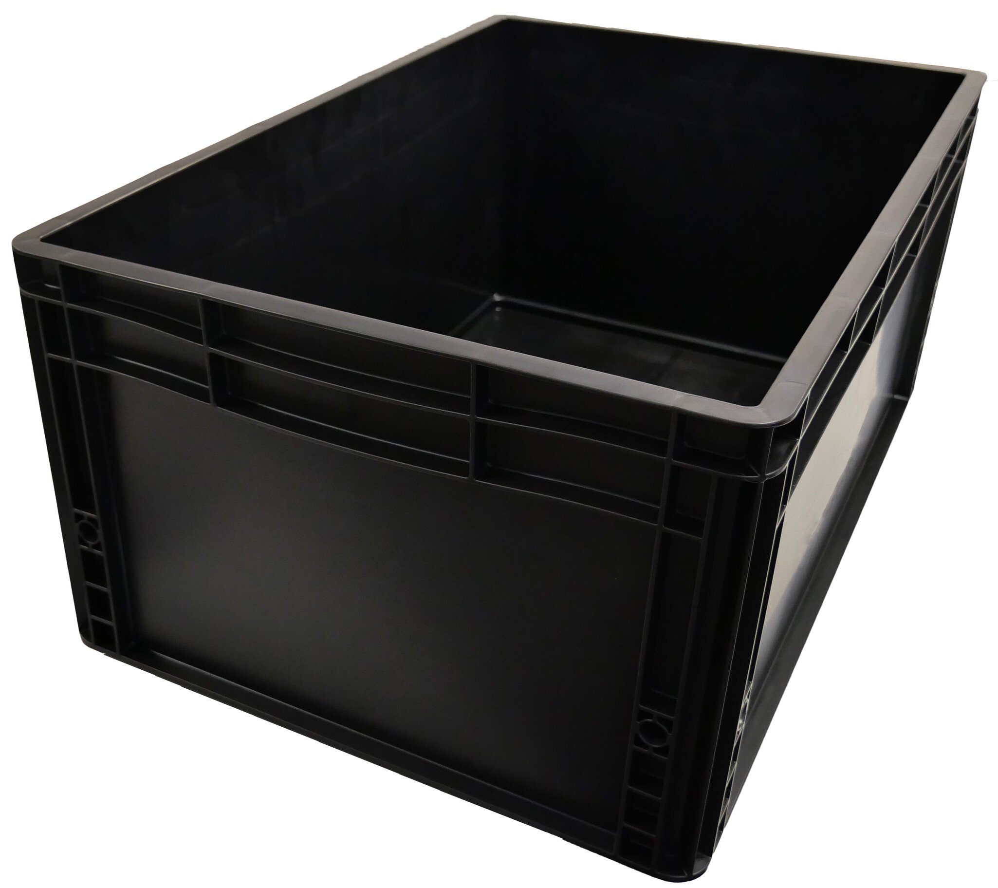 ESD Eurobox met grijprand, zwart, 600 x 300 x 270 mm #zoom-1
