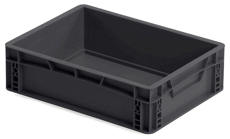 ESD Behälter, schwarz, 400 x 300 x 120 mm, VPE = 160 Stück #zoom-1