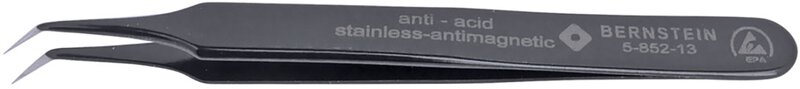ESD SMD tweezers 110mm form 4b stainless steel angle 40° very pointed, dissipative