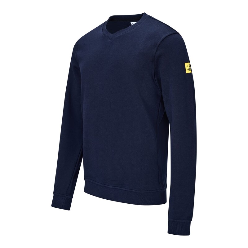 Sweat-shirt ESD, col en V, bleu marine, 3XL, coupe confort #2