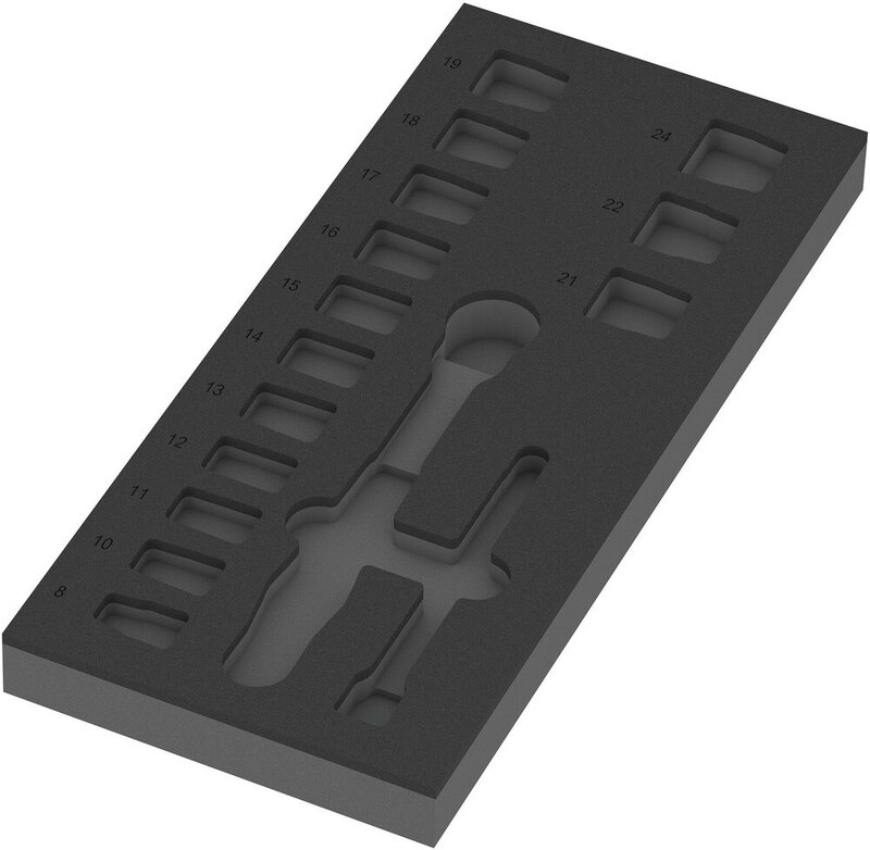 Schaumstoffeinlage 8010 B Zyklop Comfort Knarre Set 1, 3/8", ohne Werkzeug, 172 x 30 x 392 mm #1