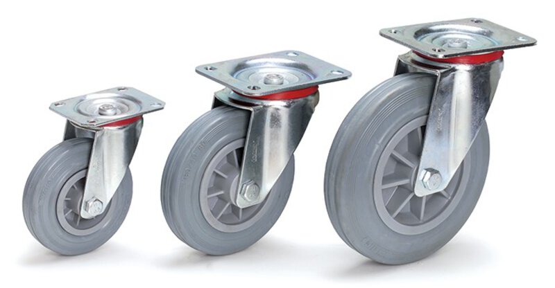 Lenkrolle 125 x 38 mm mit Vollgummi-Bereifung 