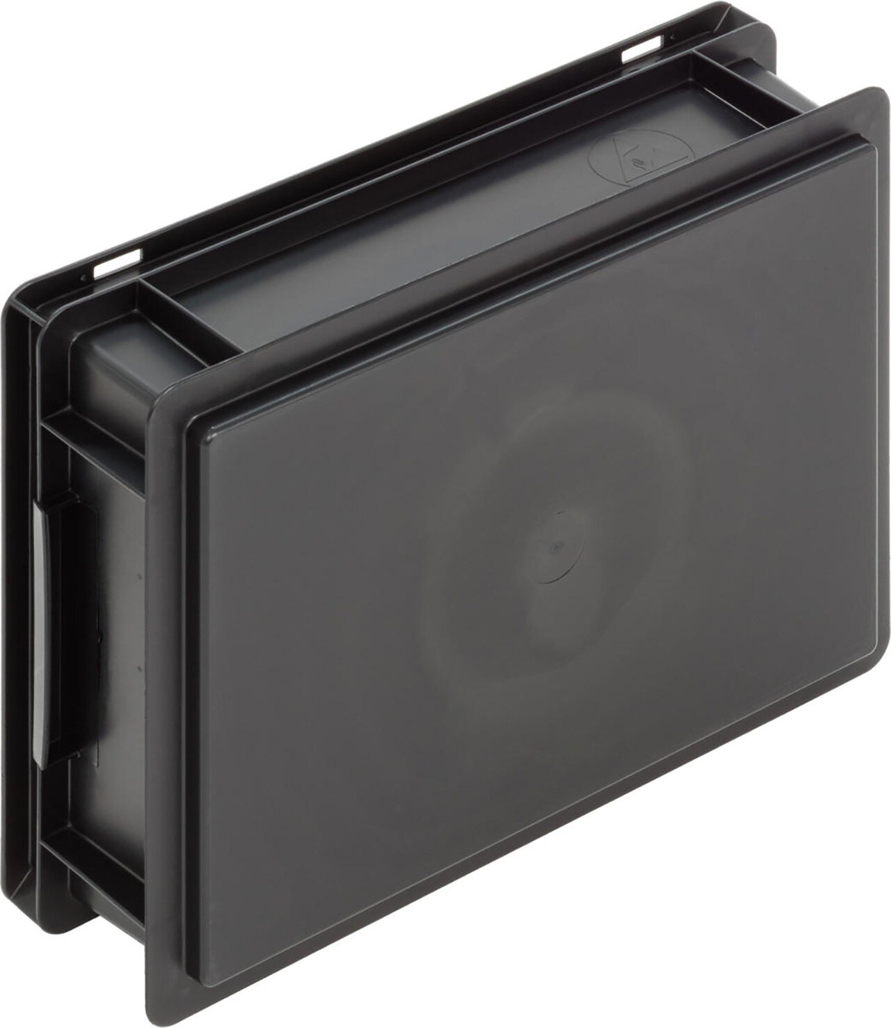 ESD Behälter New Box NB MC, Muschelgriffe, schwarz, 400 x 300 x 120mm #zoom-2