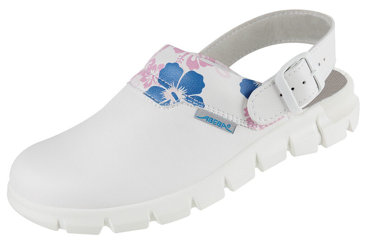 ESD Clogs Microfibre A-micro, occupational shoes Dynamic, white with print, size 41 #zoom-1
