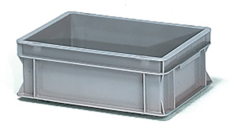 Kunststoffkasten 400 x 300 x 145 mm grau, 2 Muschelgriffe 