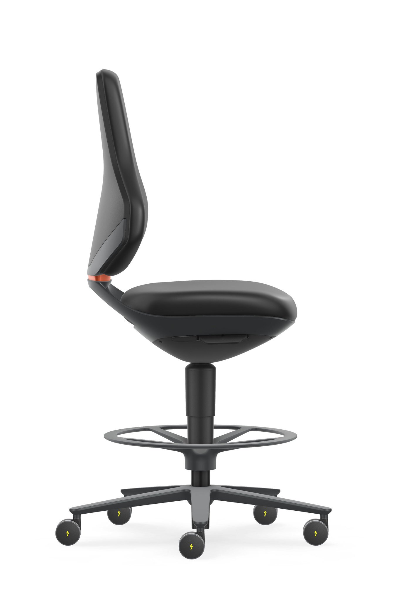TEXON 4 siège de travail pivotant, avec roulettes d'assise-stop et repose-pieds, similicuir Magic noir #zoom-4