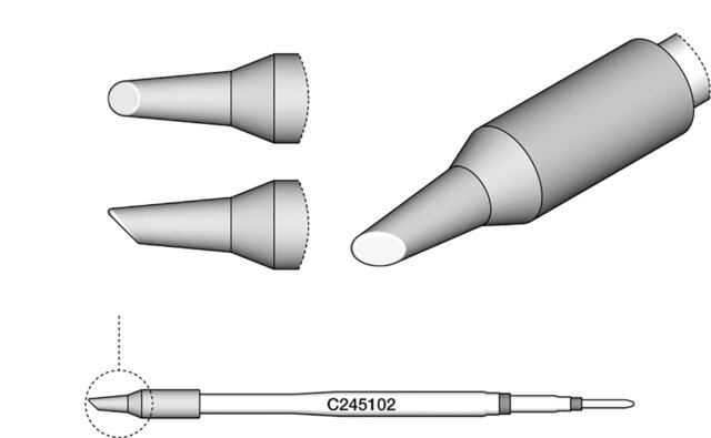 Lötspitze abgeschrägt, D: 2,0 mm, C245102