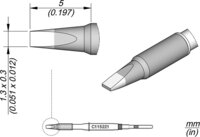 Grot lutowniczy w kształcie dłuta 1,3 x 0,3 mm #thumbnail-1