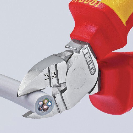 Wire stripping side cutter, chrome-plated, insulated, 160 mm #zoom-5