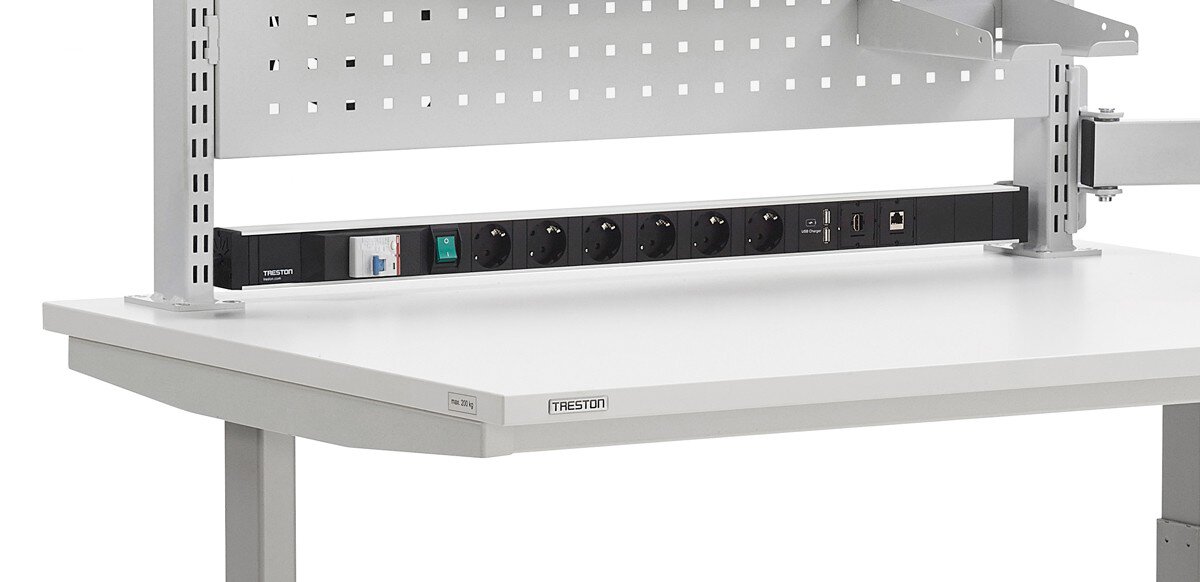 Power bar 836 mm, 6 sockets + switch + 2xUSB + 2xCAT6A #zoom-2