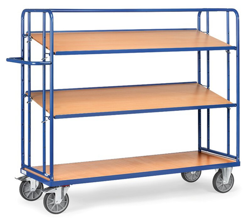 Shelf trolley with 3 shelves loading area 1650 x 610 mm 