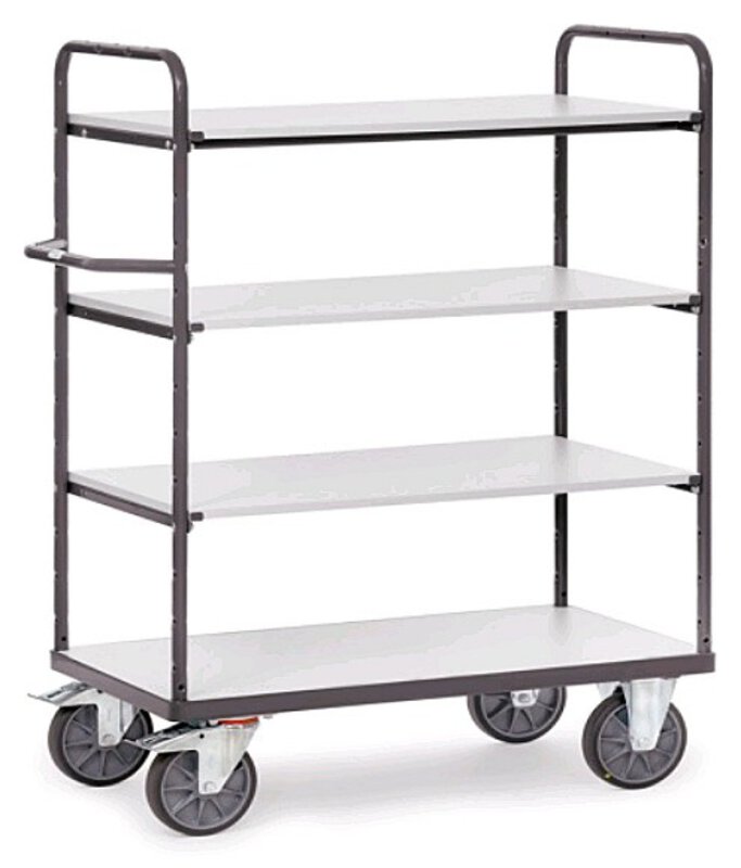 ESD shelf trolley, 4 shelves, 500 kg, 850 x 500 mm