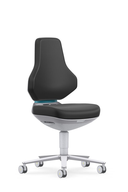 ESD cleanroom TEXON 2 industrial swivel chair, with castors, Skintec black #1