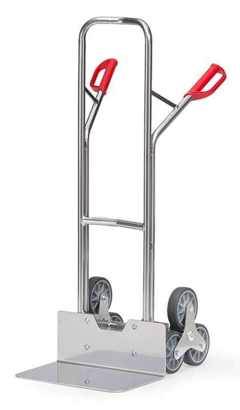 Diable pour escaliers en aluminium 3 roues étoile, 3 roues TPE 160 x 40 mm chacune  #1