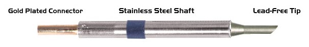 Soldering tip bevelled 45° 3,00mm (0,12"), only bevelled surface tinned #zoom-1