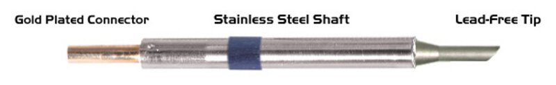 Soldering tip bevelled 45° 3,00mm (0,12"), only bevelled surface tinned