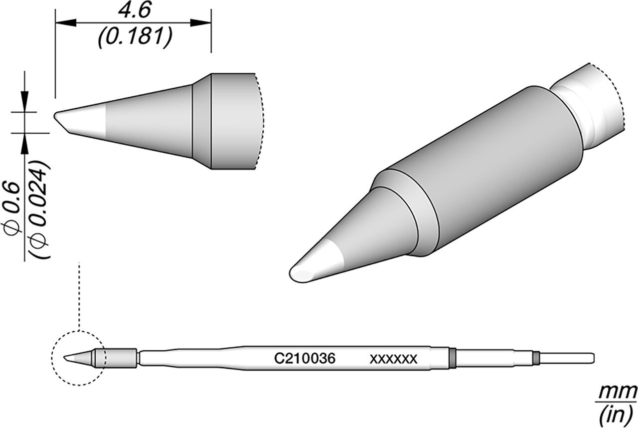 Soldering tip bevel, diameter 0,6 mm #zoom-1