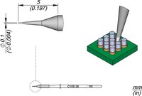 Grot lutowniczy stożkowy, śr.: 0,1 mm, element prosty #thumbnail-1