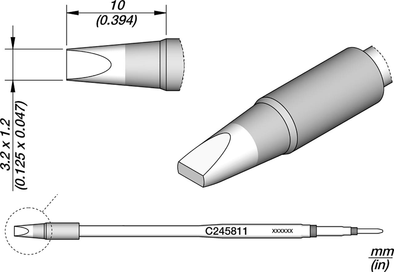 Lötspitze meißelförmig, 3,2 x 1,2 mm, C245811 #zoom-1